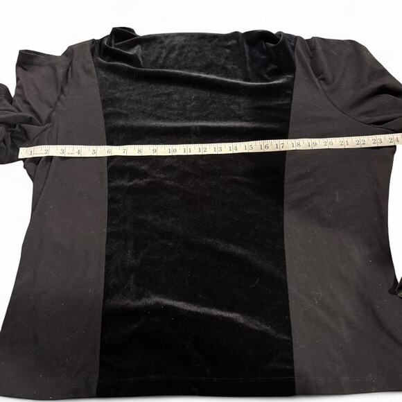 Y2k whimsigoth fairy black slouchy neckline velvet accent blouse women's18/20 XL - Picture 5 of 7